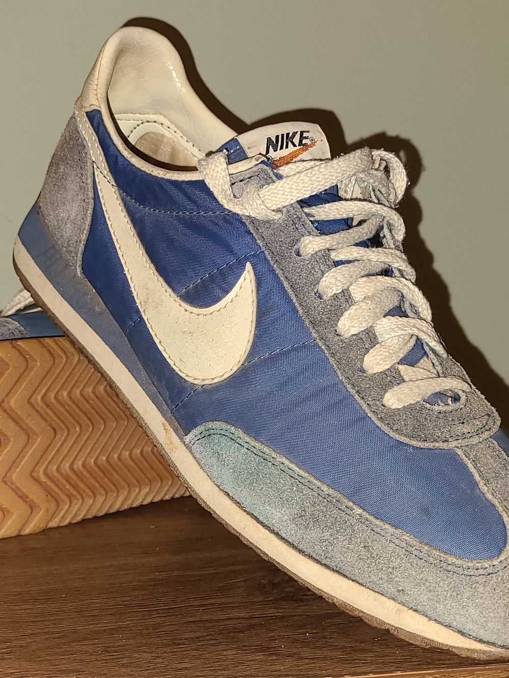 VTG 1980 Mens Size 10 Nike Ollie Oceania,Ldv,Waffle Blu/ White Shoes collectors